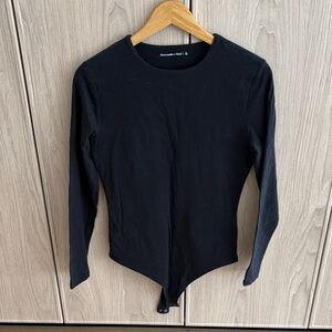 Abercrombie & Fitch Black Long Sleeve Bodysuit